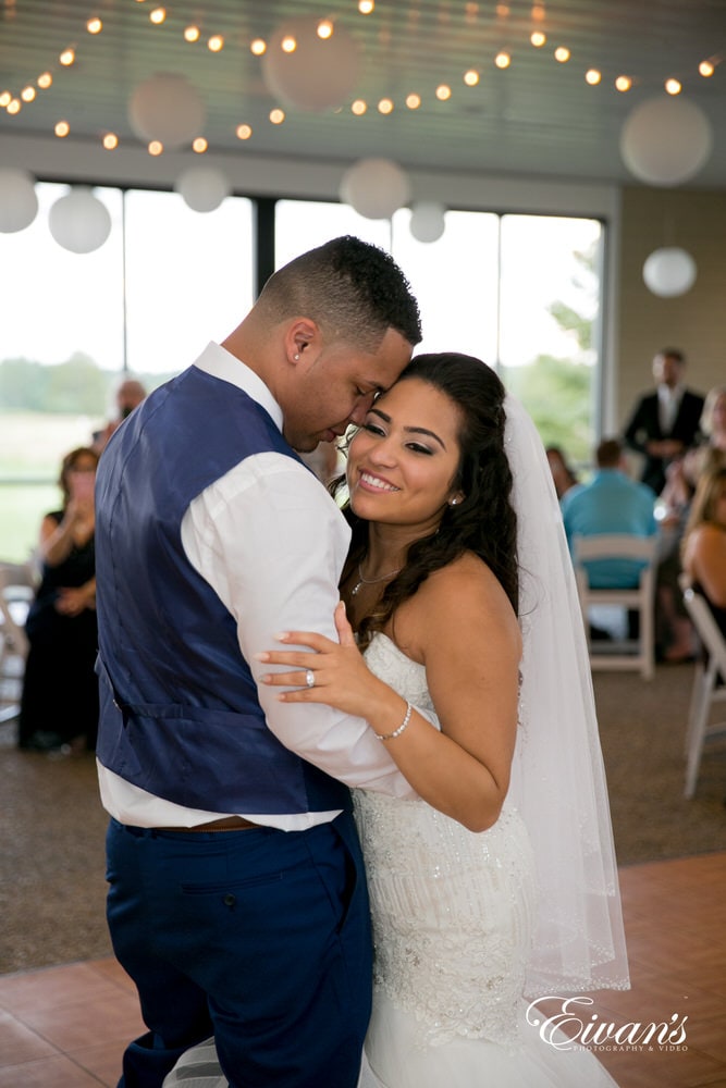 The couple share their first dance together to celebrate their up and coming new life together.