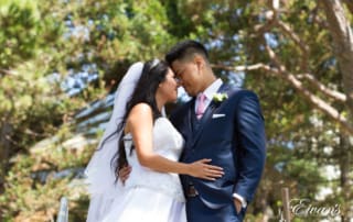 The beautiful redwood trees give a gorgeous backdrop to the undeniable love of this couple.