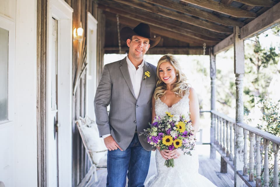 newlyweds standing side by side, austin wedding photographer portfolio