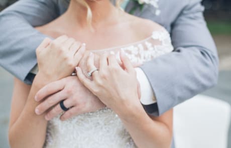 close-up shot of newlywed hands and the rings, charlotte wedding photographer portfolio