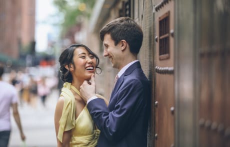 newlyweds sharing a moment, new york city wedding photographer availability