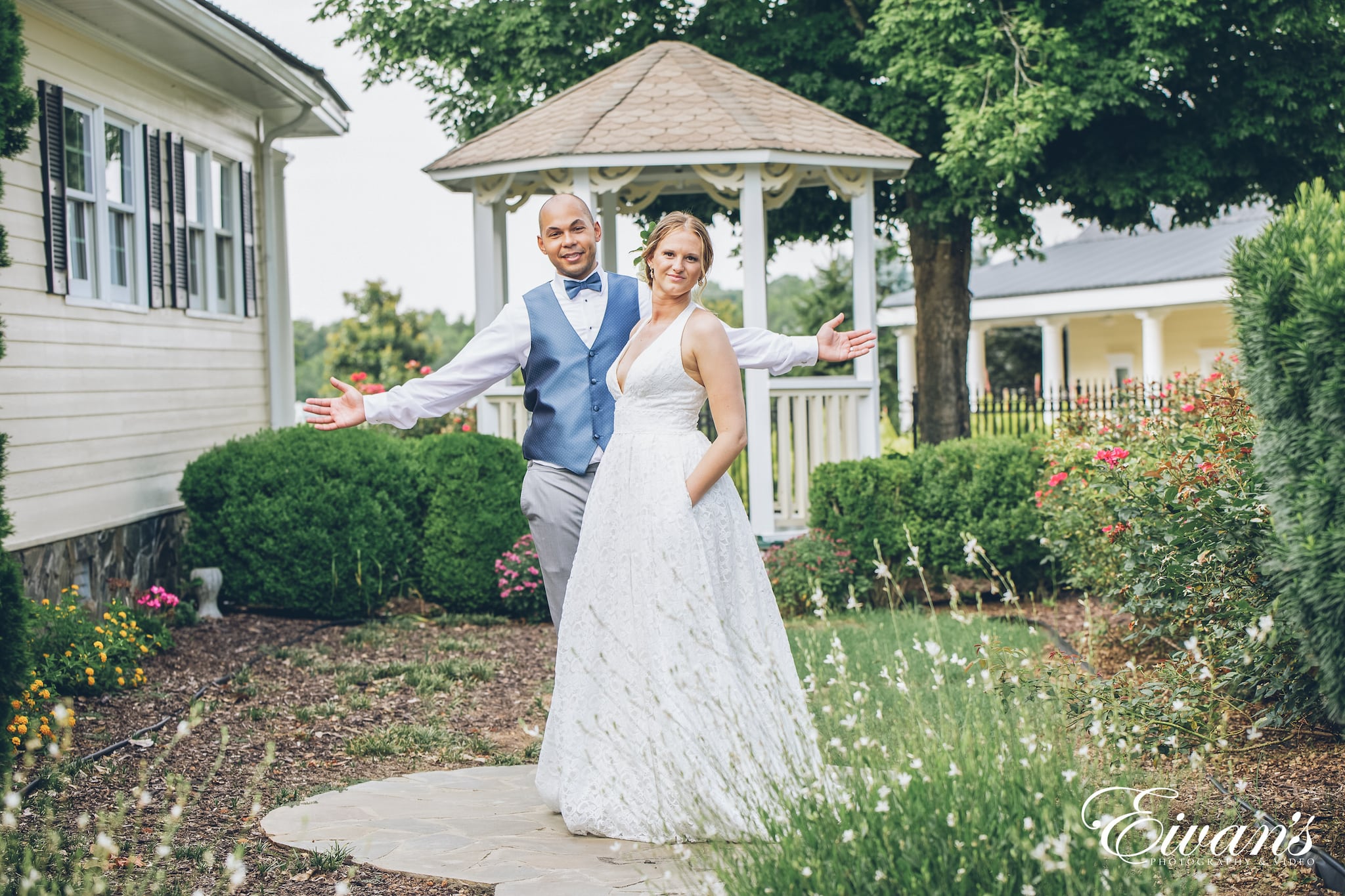 man and woman posed together