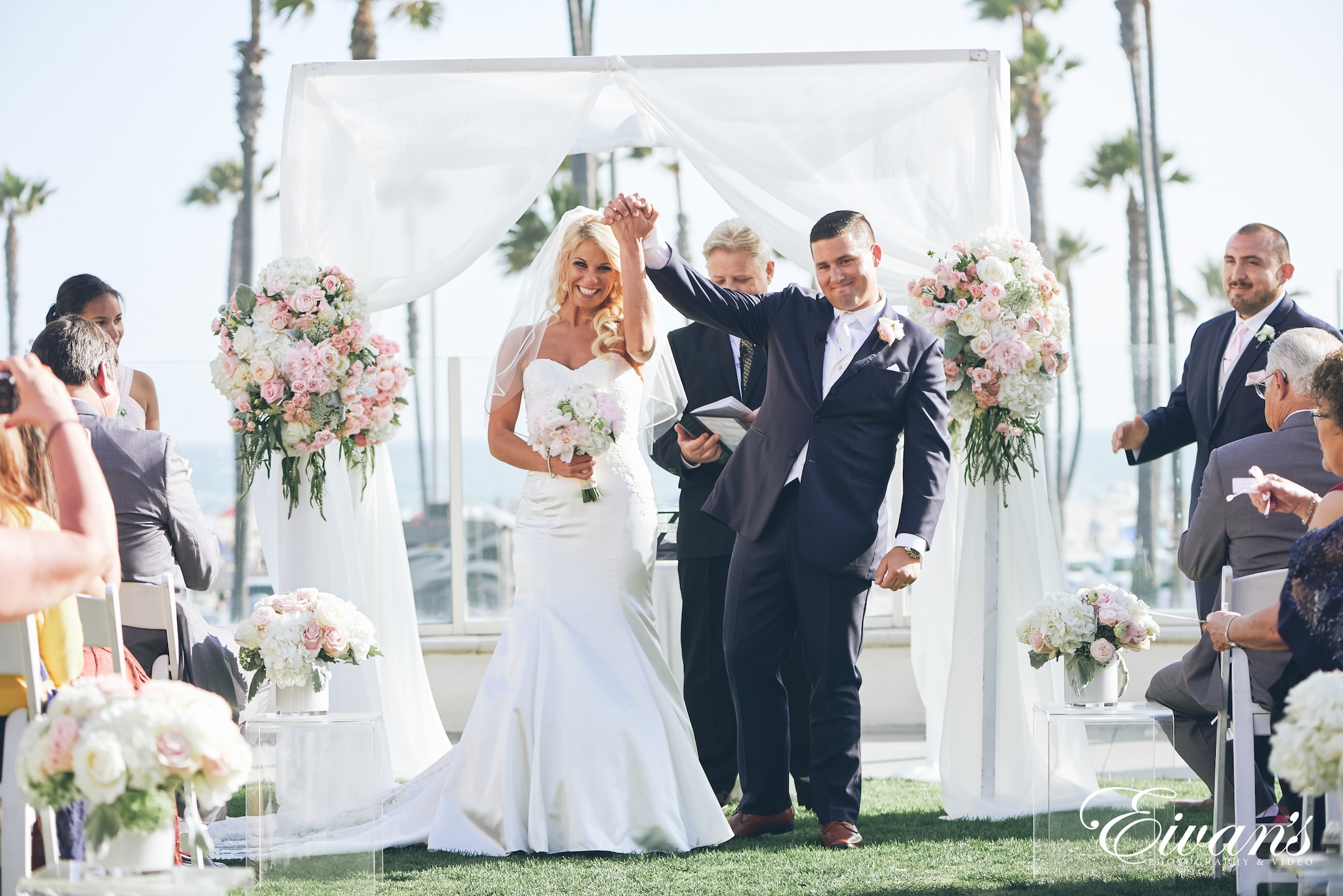 married man and woman walking down the aisle