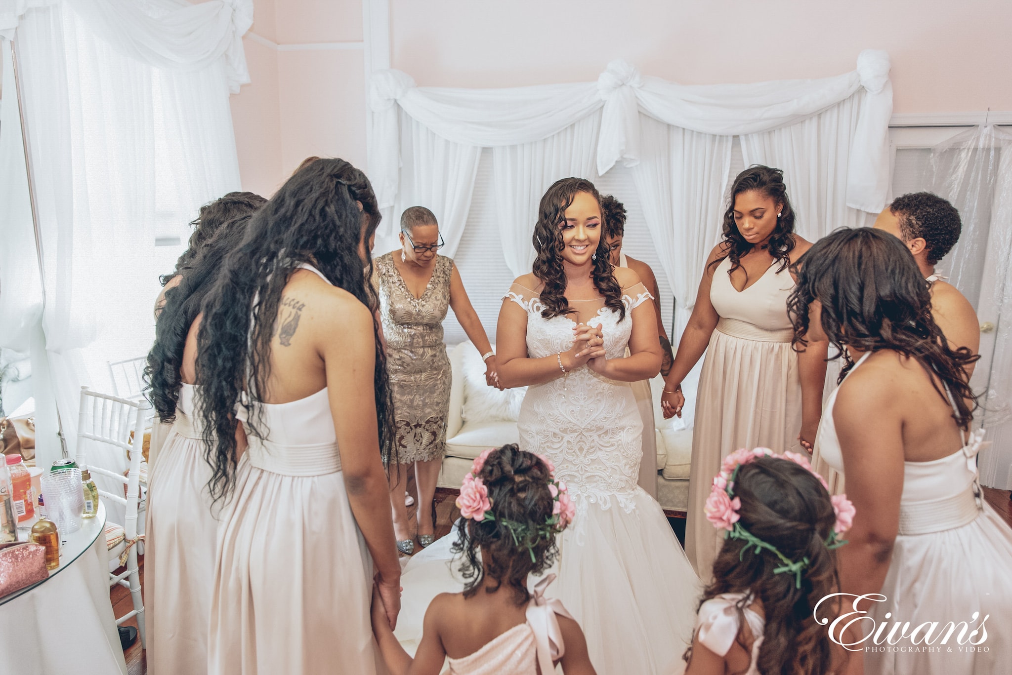 woman in white wedding gown