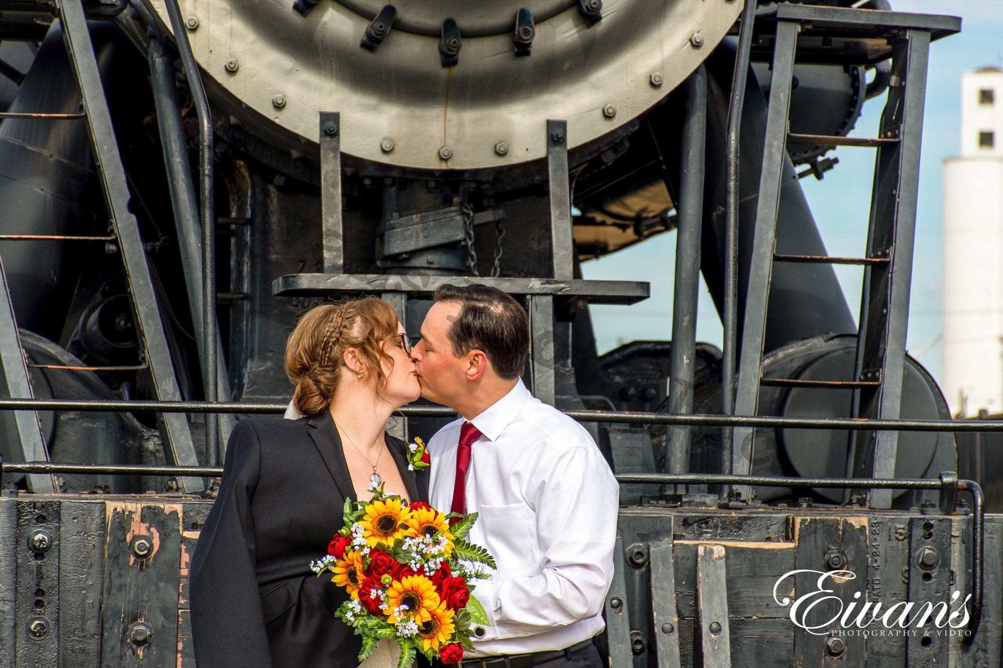 man and women besides train kissing