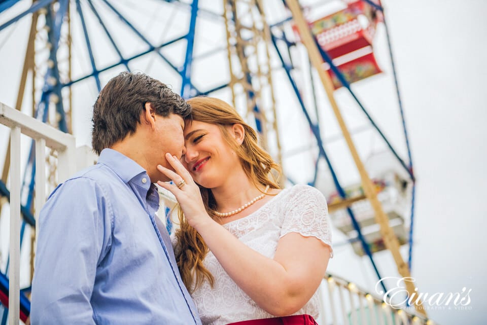 Image of an engaged man and woman at the carnival