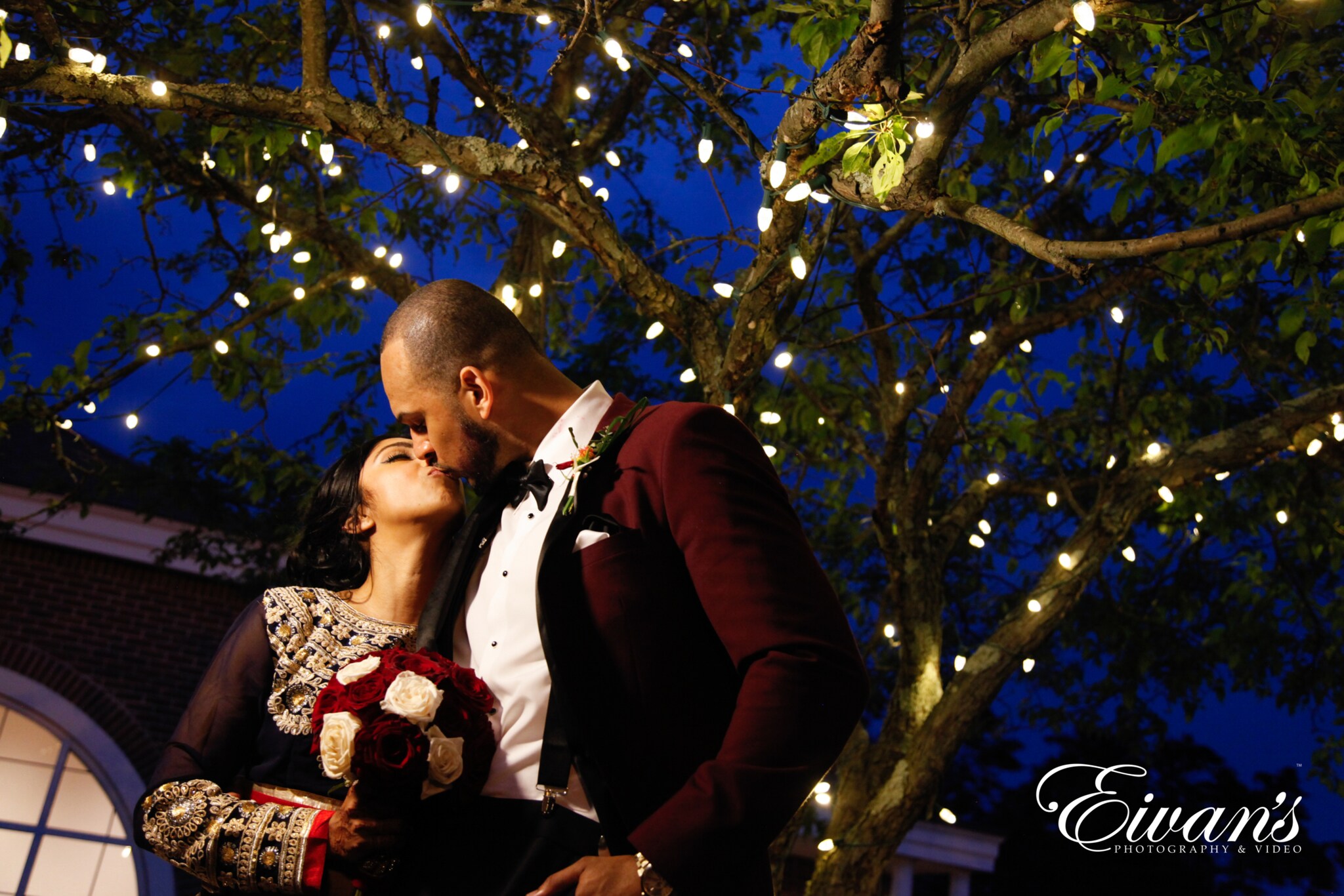 image of a married man and woman kissing