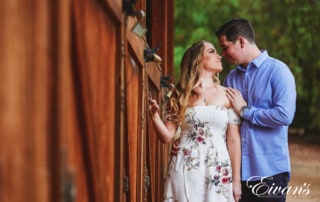 image of engaged couple at a ranch