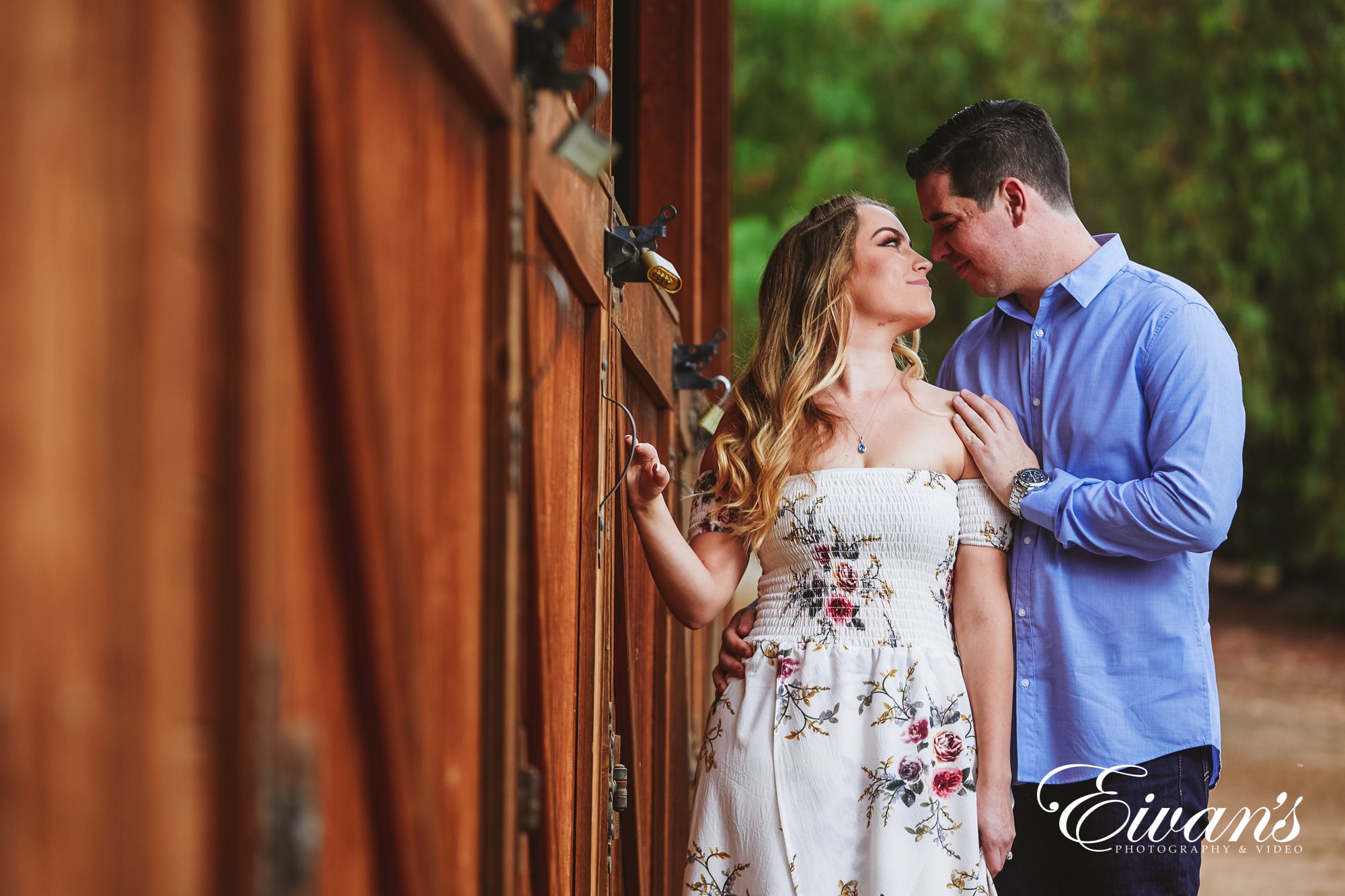 image of engaged couple at a ranch