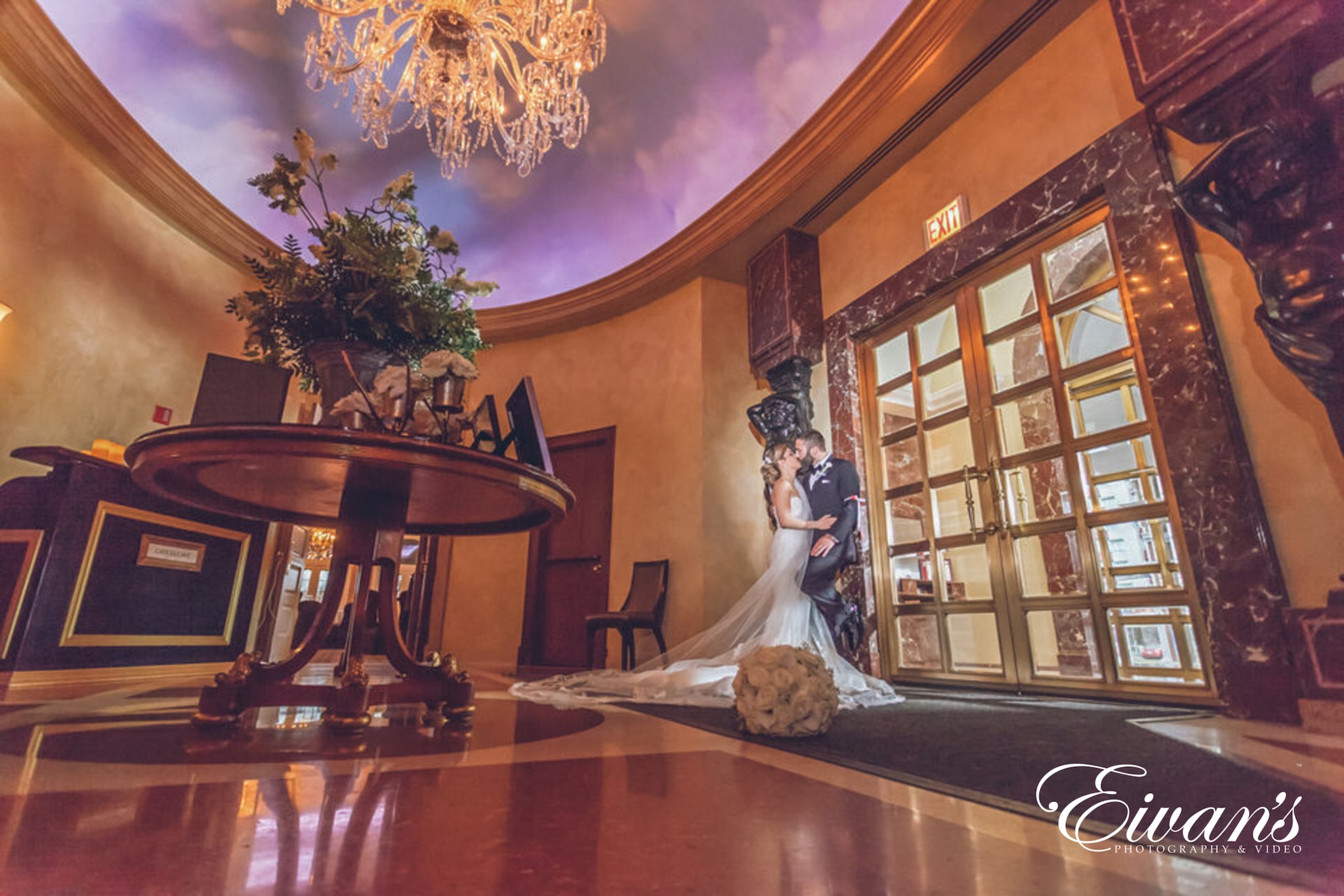 image of a married couple in a hotel lobby