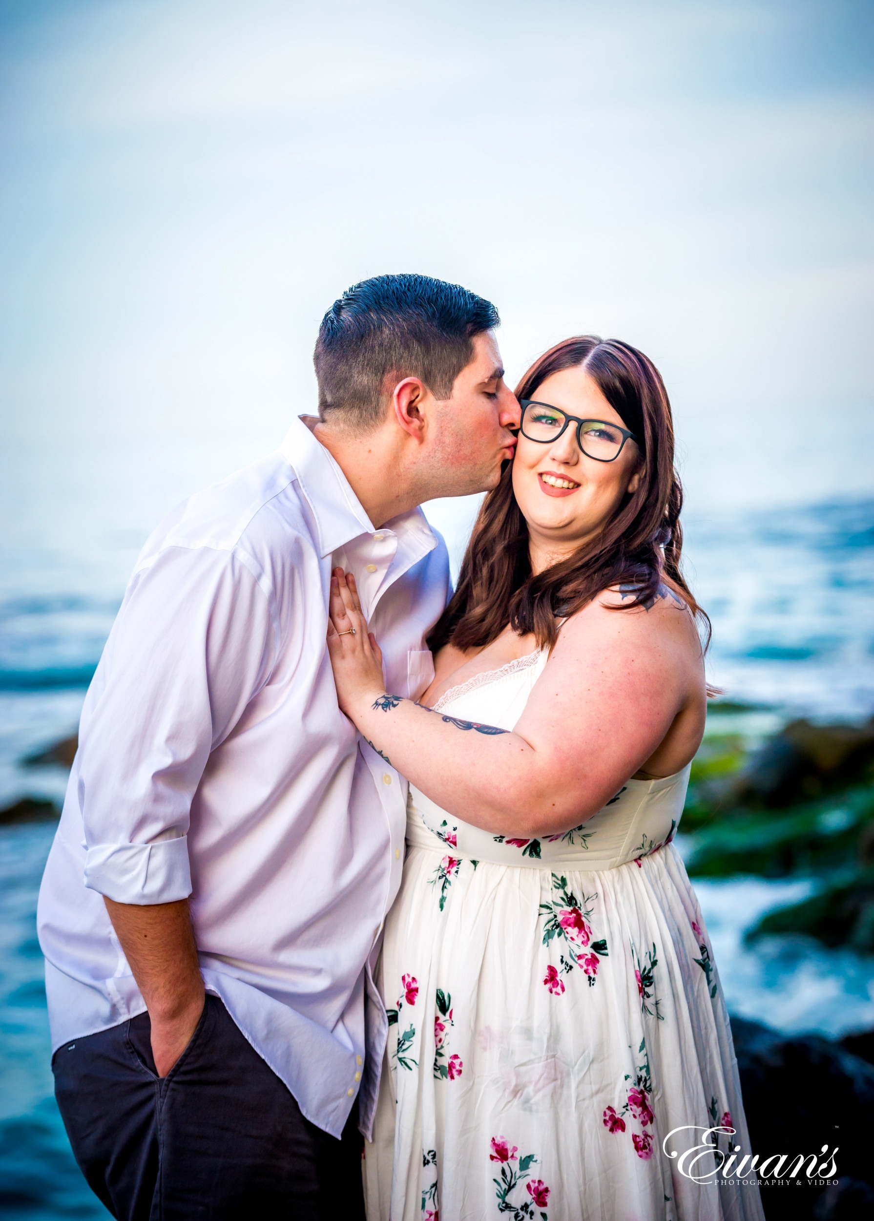Floral dress engagement photos online
