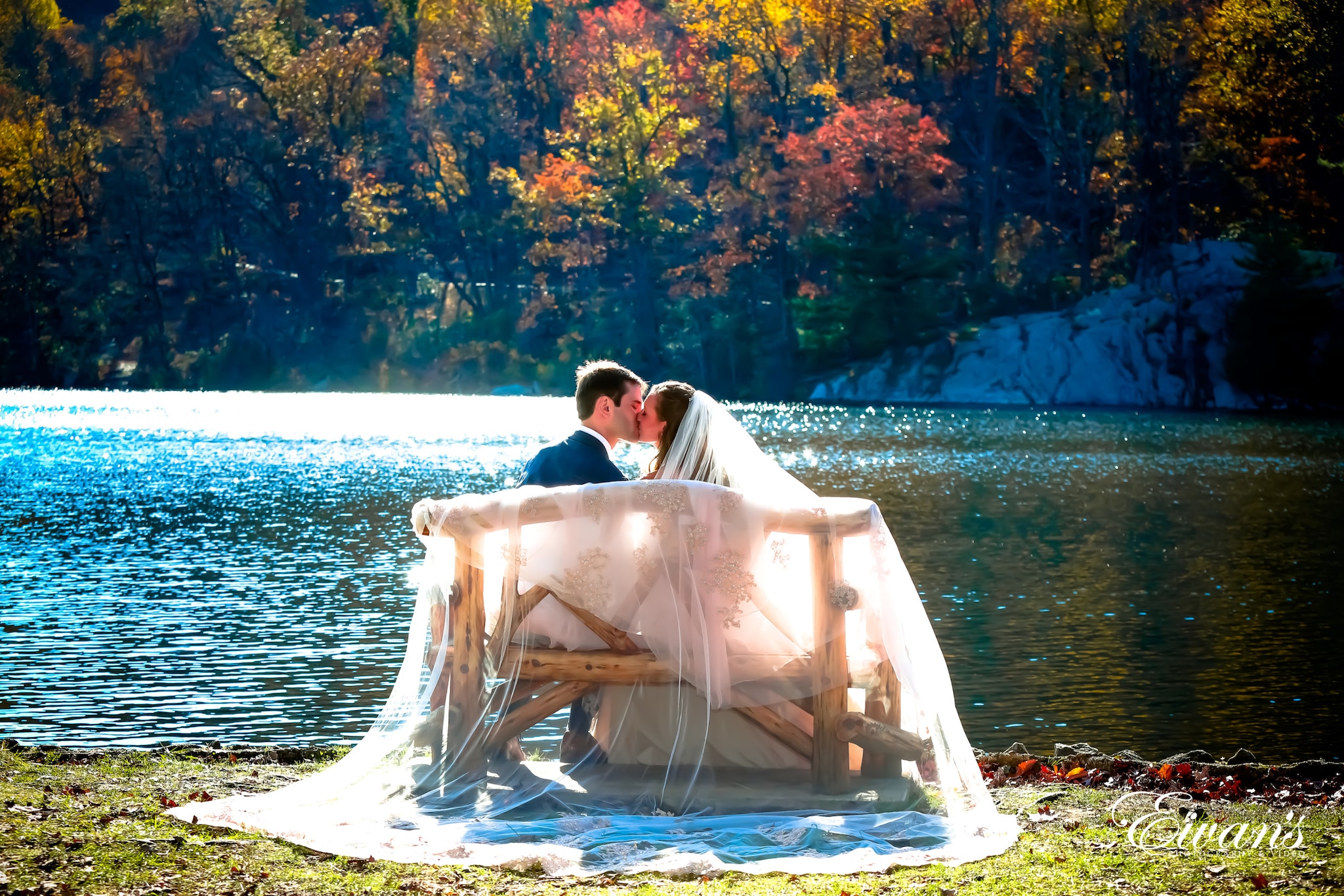 fall-wedding-photo-ideas-3 man and woman sitting on white hammock near body of water during daytime