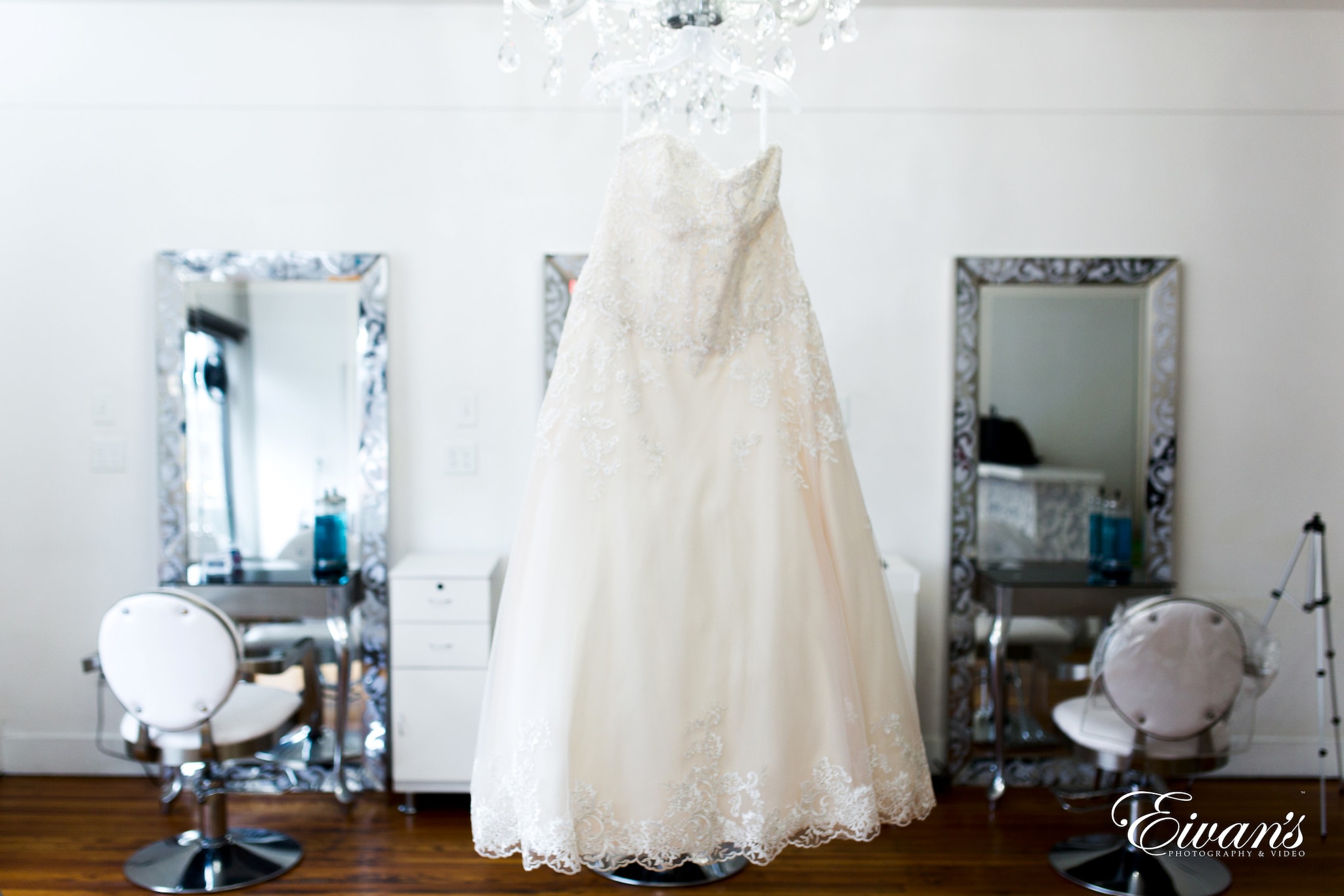 white floral lace wedding dress