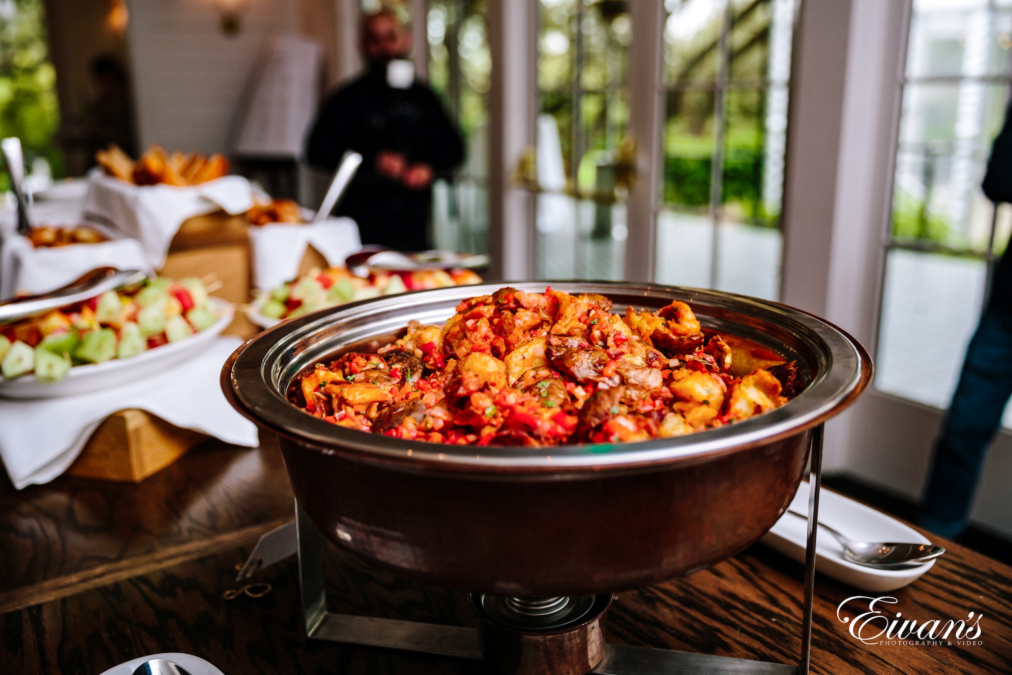 cooked food in black bowl