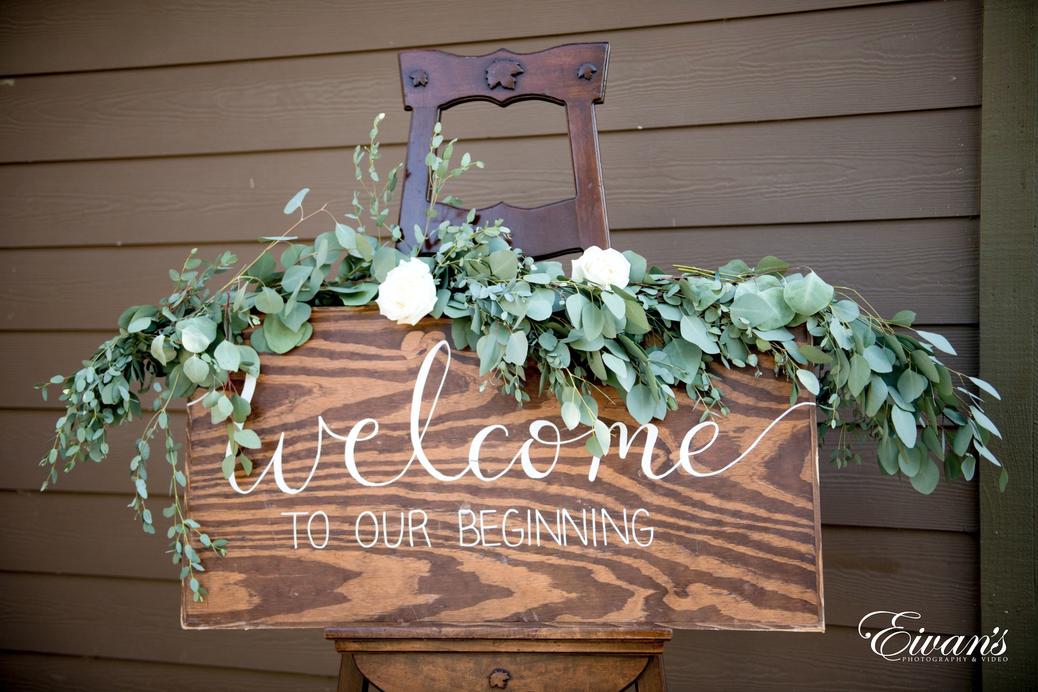 white flowers on brown wooden board