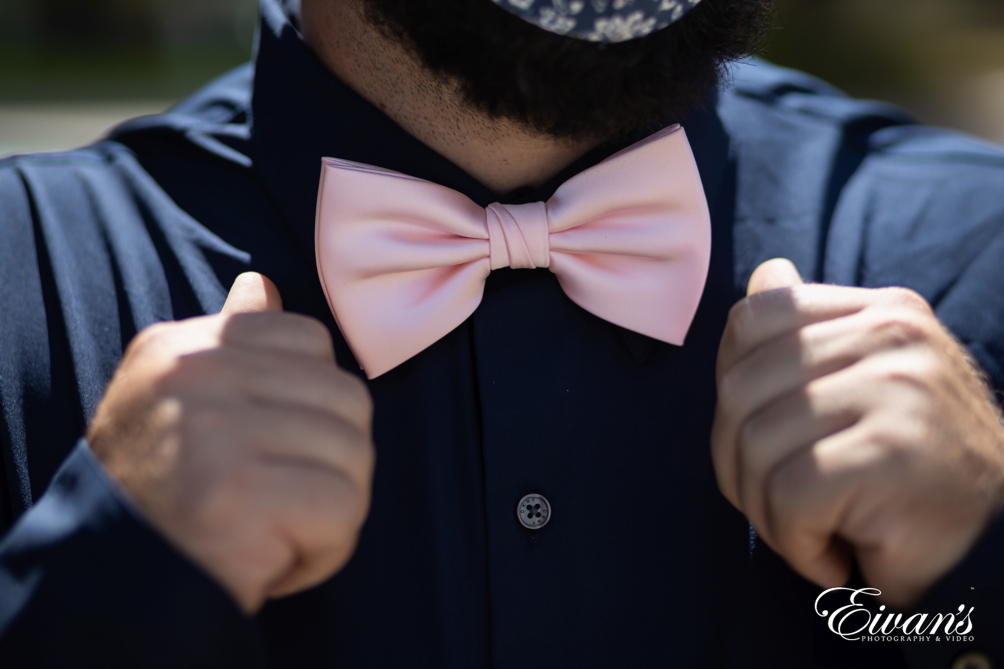 man in black and white tuxedo
