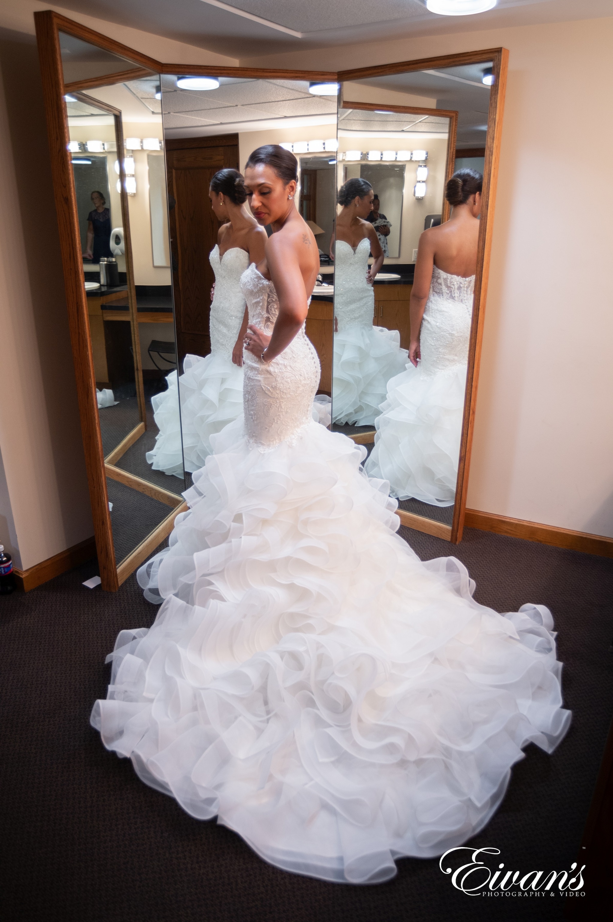 woman in white wedding gown