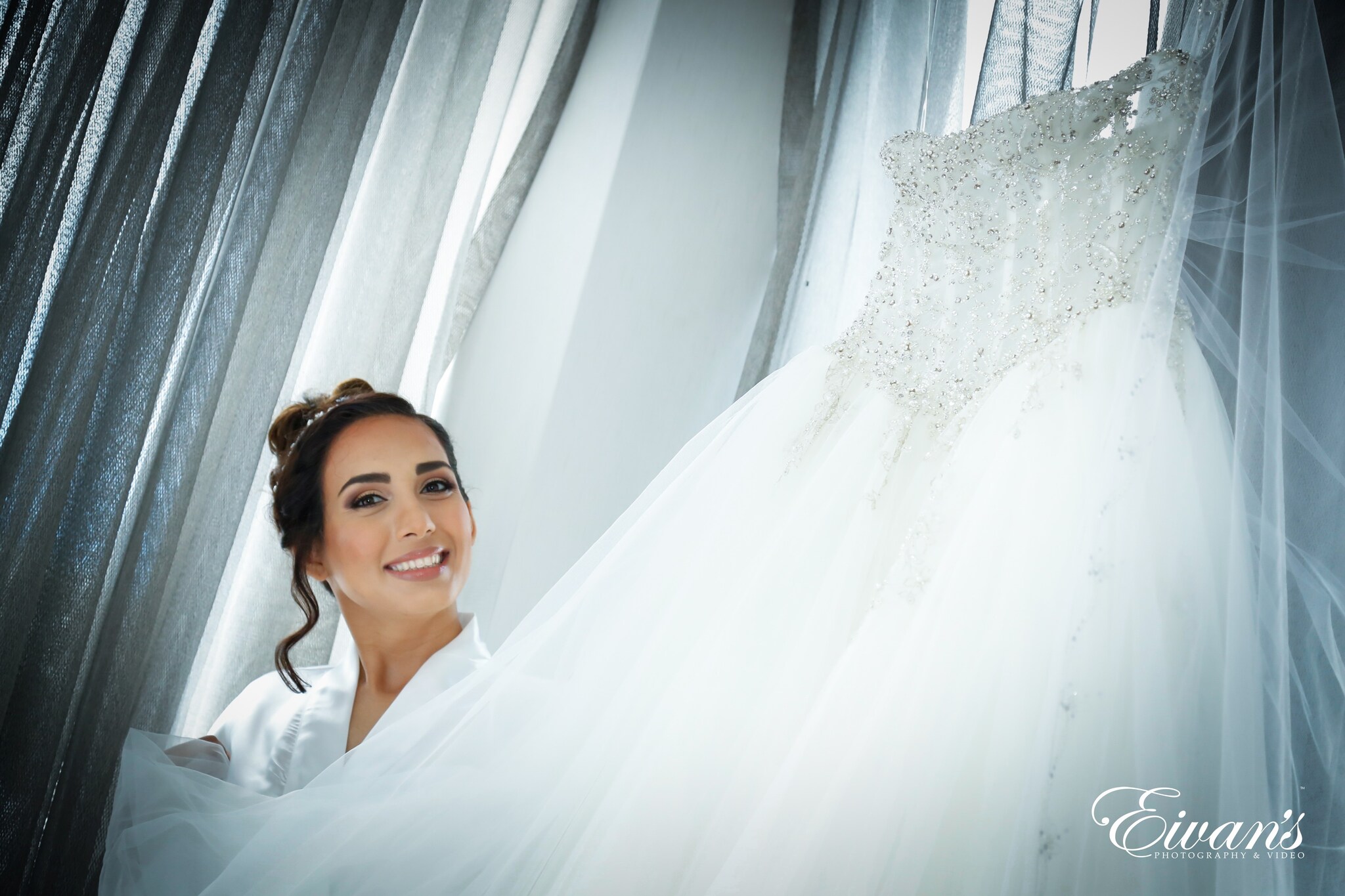woman in white wedding gown