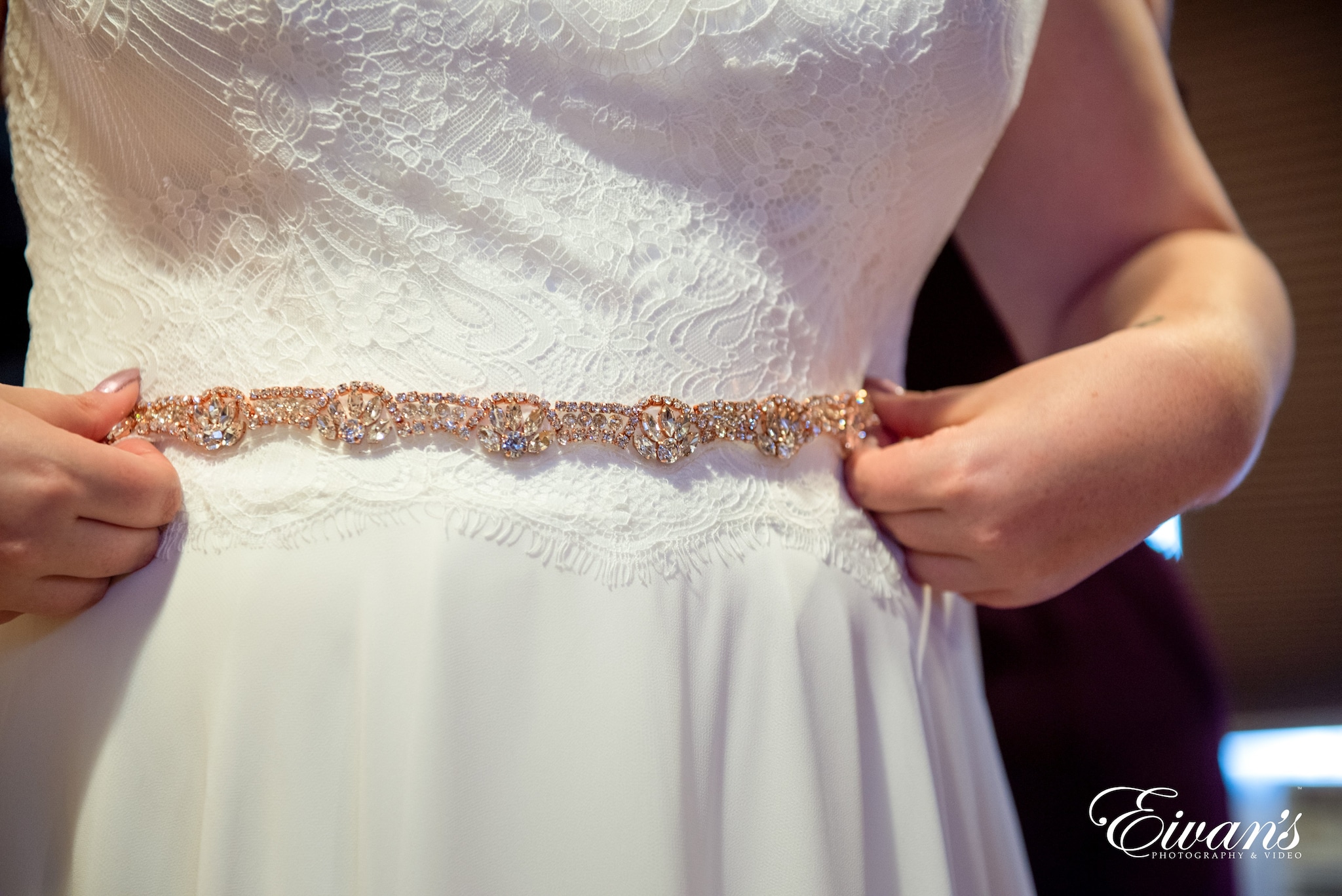 woman in white floral dress