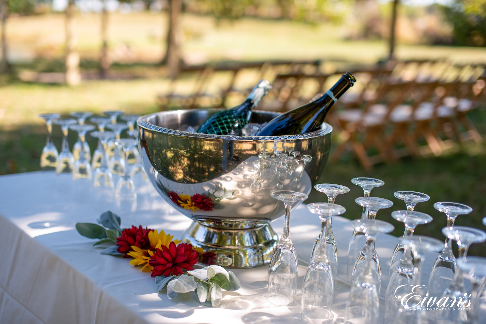 stainless steel bowl with blue and white stones