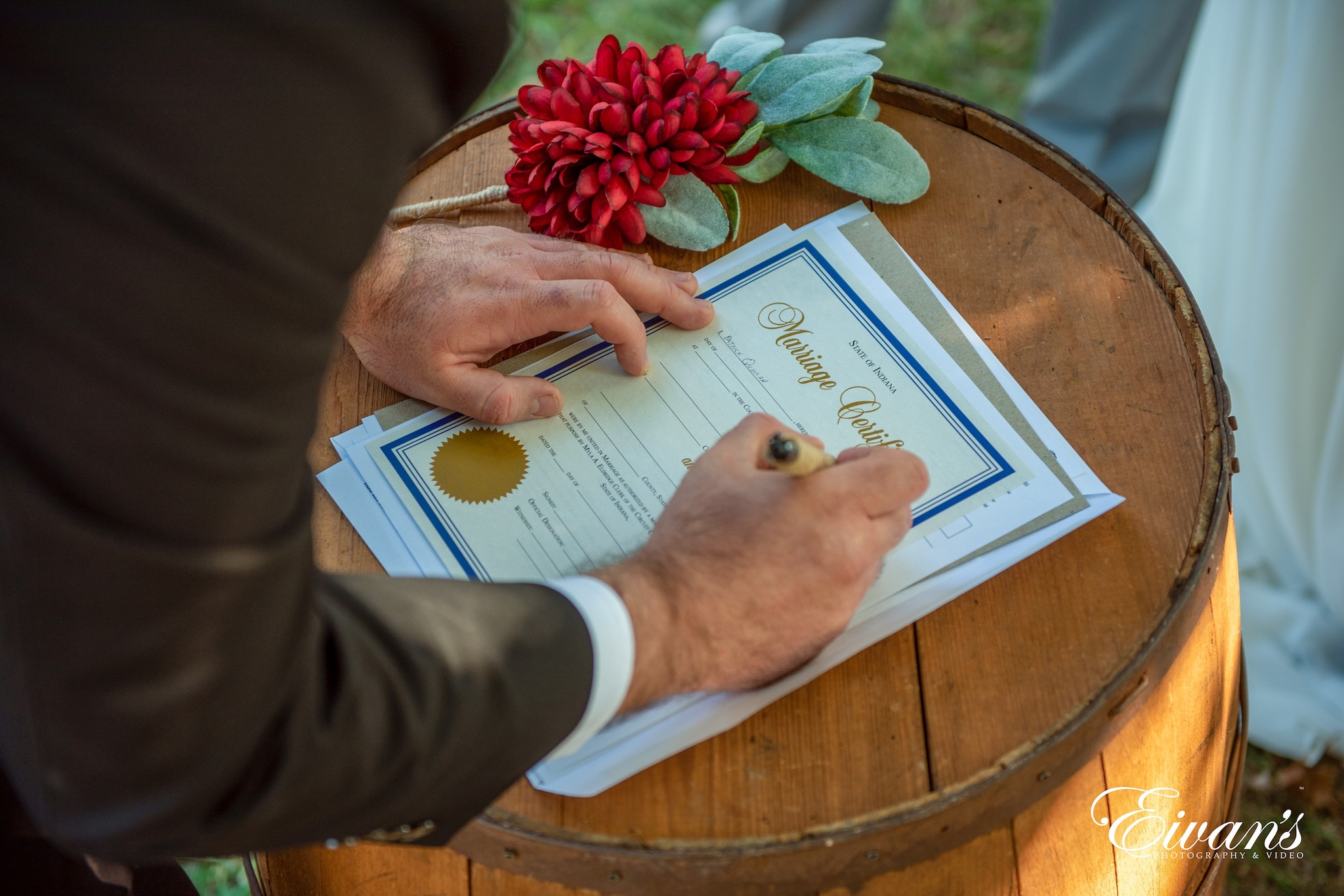 person holding red rose on white book page