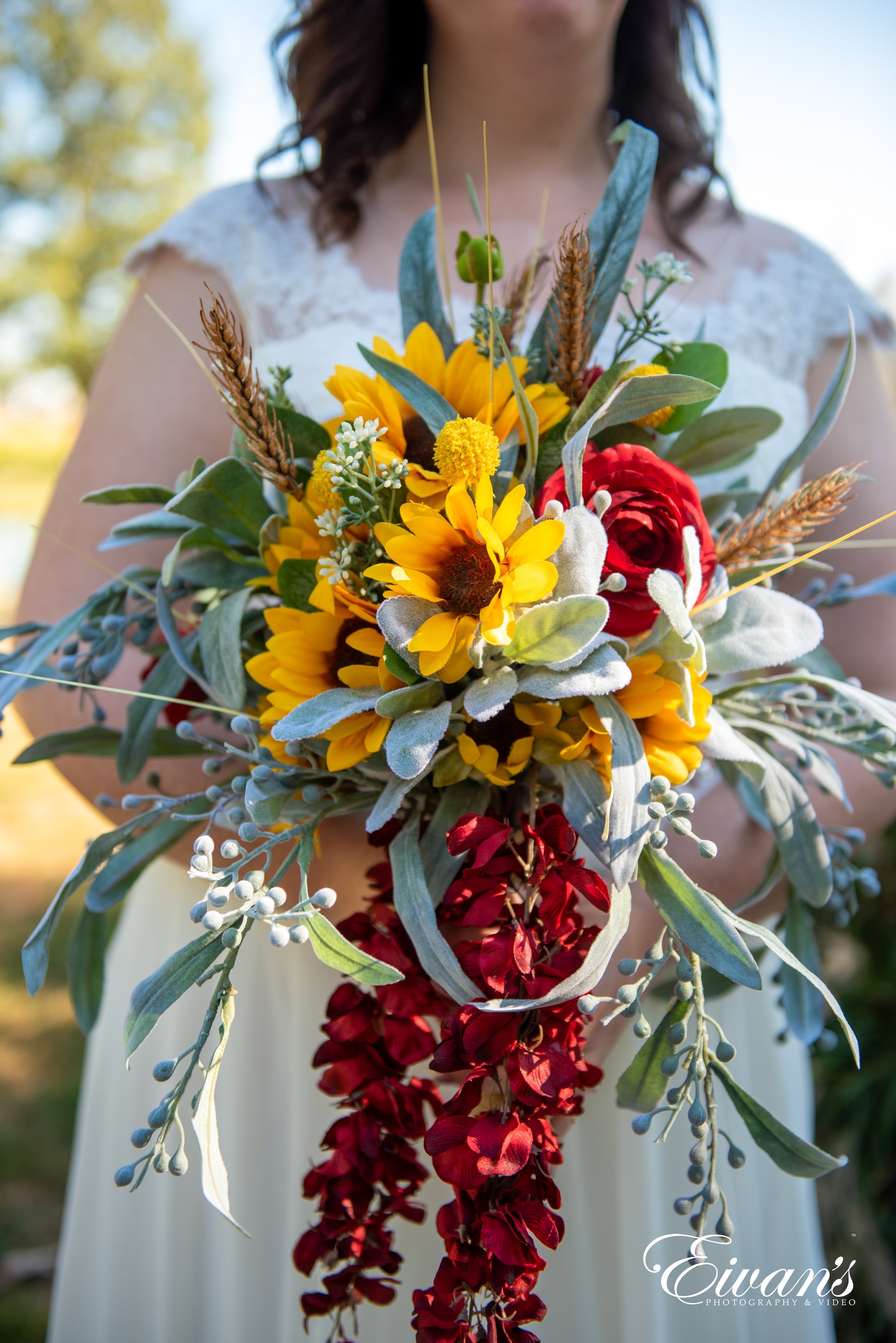 yellow red and white flower bouquet