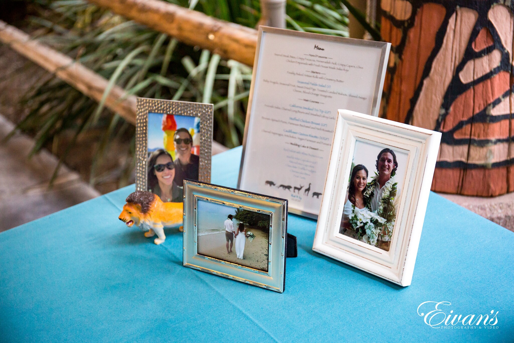 2 photos of 2 women in white wooden frame
