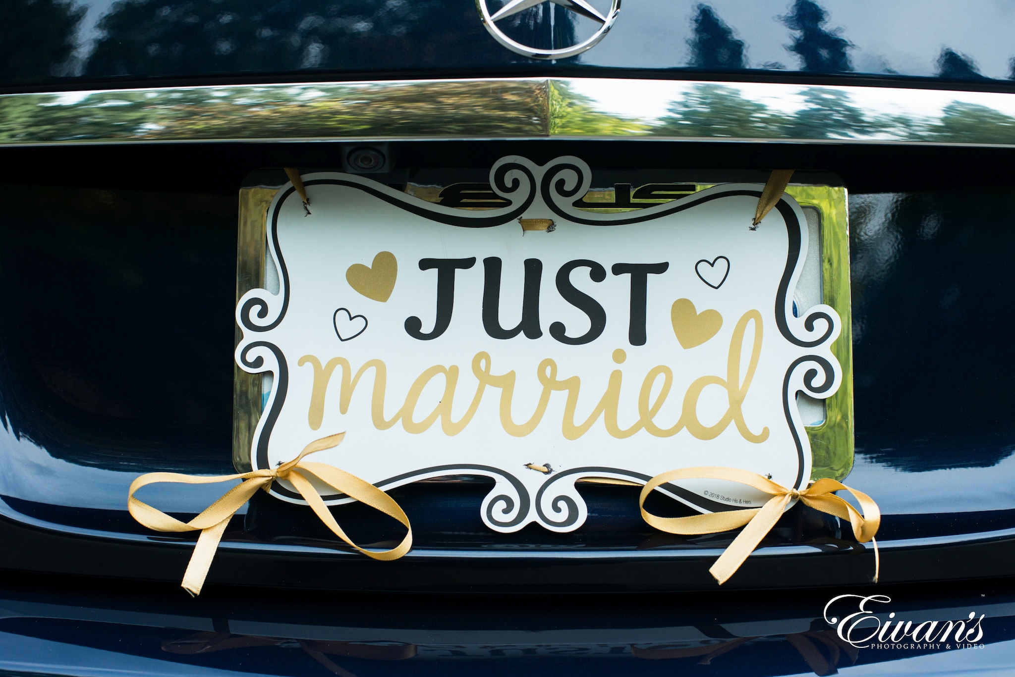 Home Decor Just Married Wedding Banner Set-Wedding Decorations, Bridal Shower and Engagement Photo Path, Car Decoration, Size: 19
